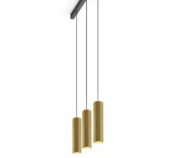 Lustre, 5 suspensions HEXO MULTI 3.0 PAR16, or, L150cm, H30cm, Ø7,7cm - Wever&Ducré