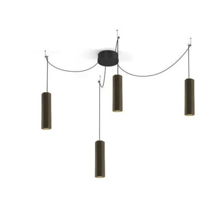Suspension*Wever&Ducré Lustre, 4 suspensions, HEXO MULTI 3.0 PAR16, , H30cm, Ø7,7cm - bronze