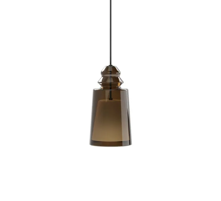 Lustre, Alibaglass, 10 x bronze pyrex Ø11cm, Ø70cm, H50cm - Karman