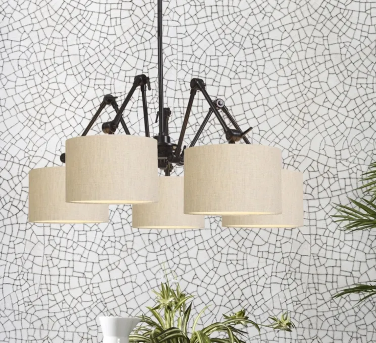 Lustre, amsterdam 3220, Noir/Lin clair, Ø195cm, H45/120cm - It's about Romi