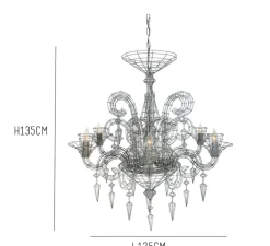 Suspension*Forestier Lustre, Angelus , , Ø113cm, H115cm - gris