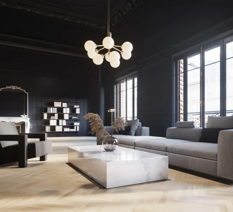 Suspension*Nuura Lustre, Apiales 9, , Ø59,5cm, H39cm - laiton brossé, verre opalin