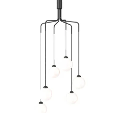 Suspension*Nuura Lustre, Apiales Cluster 6, , Ø83cm, H32cm - noir satin, opal