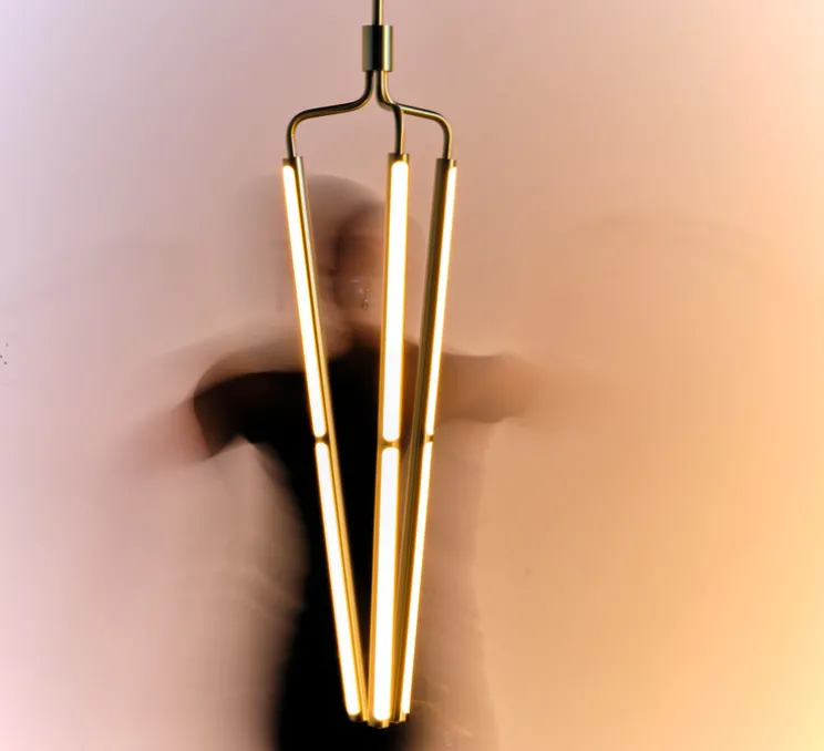 Lustre, Archangel 3 815, laiton, LED, dim, 2700K, lm, L29cm, H135-162,5cm - Rubn