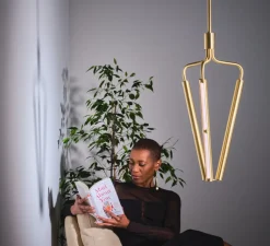 Suspension*Rubn Lustre, Archangel 3 415, , LED, dim, 2700K, lm, L29cm, H95-122,5cm - laiton