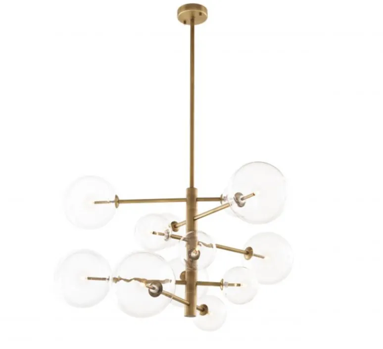 Suspension*Eichholtz Lustre, Argento S, , ø90cm, H78,5cm - laiton