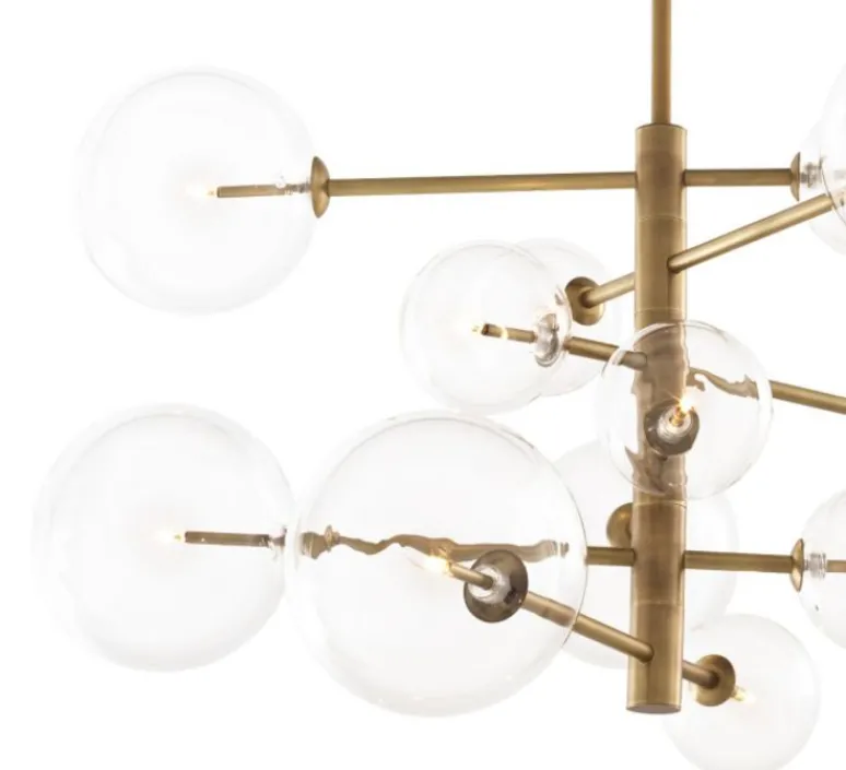Suspension*Eichholtz Lustre, Argento S, , ø90cm, H78,5cm - laiton
