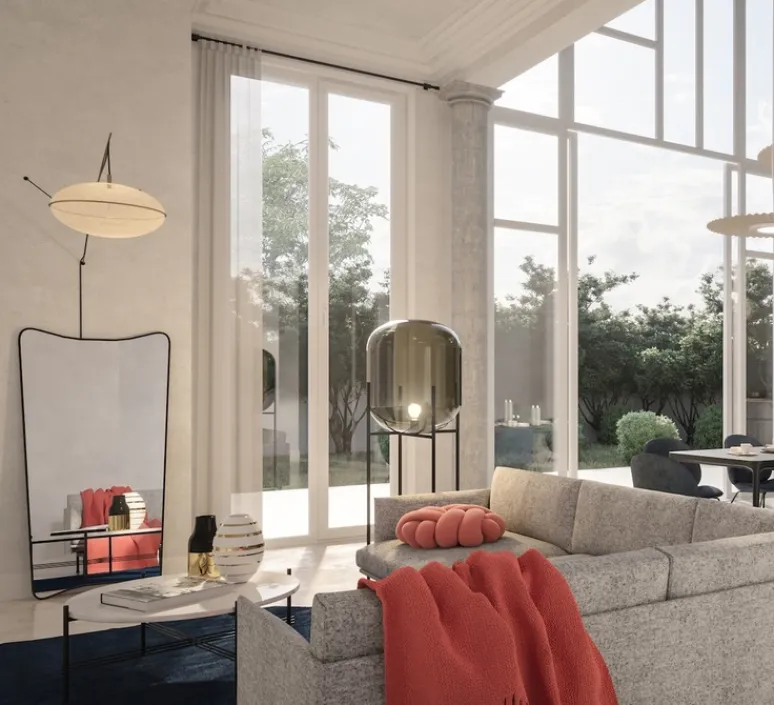 Suspension*Eichholtz Lustre, Argento S, , ø90cm, H78,5cm - laiton