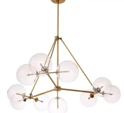 Lustre, Bermude, Laiton, transparent, Ø140cm, H90cm - Eichholtz