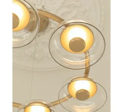 Lustre, Blossi 6, or nordique, transparent, LED, 2700K, 463 lm, Ø80cm, H11cm - Nuura