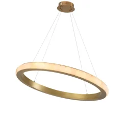 Suspension*Eichholtz Lustre, Cabildo, , LED, dim, 2700K, 3085lm Ø102cm, H7,5cm - laiton antique, albâtre