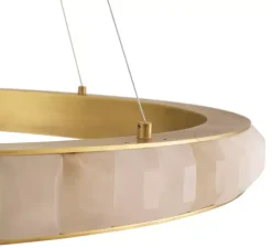 Suspension*Eichholtz Lustre, Cabildo, , LED, dim, 2700K, 3085lm Ø102cm, H7,5cm - laiton antique, albâtre