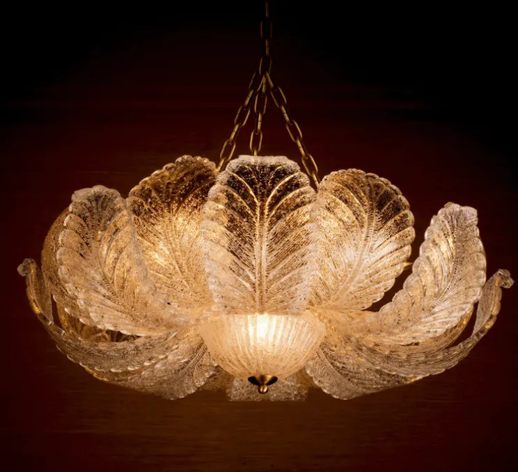 Lustre, Cabrillo, Verre texturé, laiton antique, Ø85cm, H30cm - Eichholtz