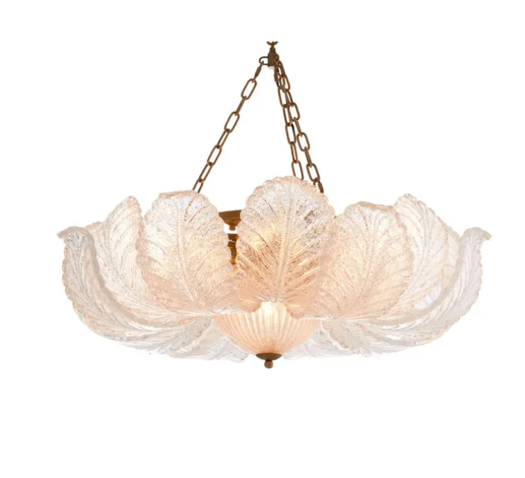 Lustre, Cabrillo, Verre texturé, laiton antique, Ø85cm, H30cm - Eichholtz