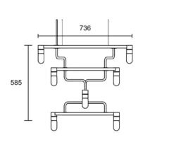 Suspension*Rubn Lustre, Chandelier Kennedy, , LED, 2700K, L73.6cm, H58.5cm - laiton