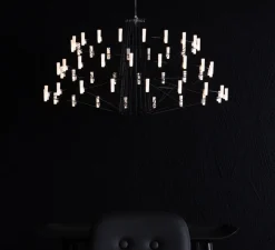 Suspension*Moooi Lustre, Coppélia, large, noir, câble 10m, LED, 2700k, 600lm, Ø101cm, H54cm - noir et blanc
