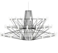 Suspension*Moooi Lustre, Coppélia, large, noir, câble 10m, LED, 2700k, 600lm, Ø101cm, H54cm - noir et blanc