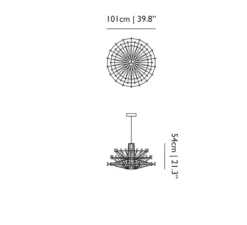 Suspension*Moooi Lustre, Coppélia, large, noir, câble 10m, LED, 2700k, 600lm, Ø101cm, H54cm - noir et blanc