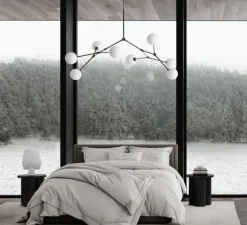 Lustre, Drop Bulp, gris, verre opalin, câble de 5m, L157cm, H85cm - 101 Copenhagen