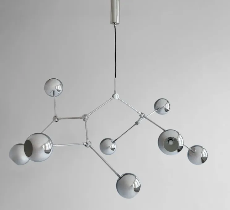 Lustre, Drop Globe Big, chrome, L150cm, H85cm - 101 Copenhagen