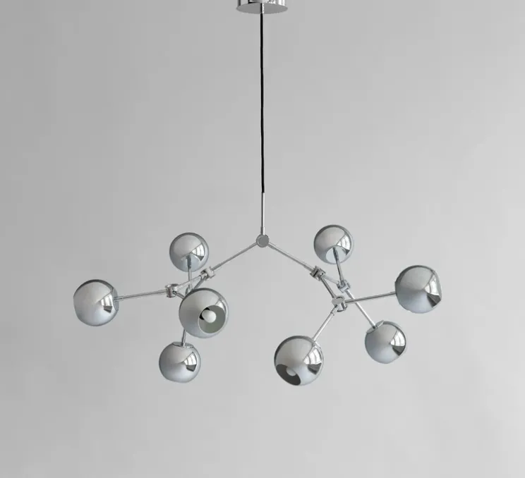 Lustre, Drop Globe Mini, chrome, câble de 5m, L95cm, H55cm - 101 Copenhagen