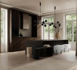 Suspension*101 Copenhagen Lustre, Drop Globe Mini, , L95cm, H55cm - noir brûlé