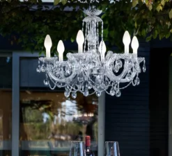 Lustre, Drylight S6, blanc, IP66, LED, 3000K, 1600 lm, Ø75cm, H125cm - Masiero