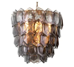 Lustre, Elias, Verre fumé, laiton vintage, Ø60cm, H60cm - Eichholtz