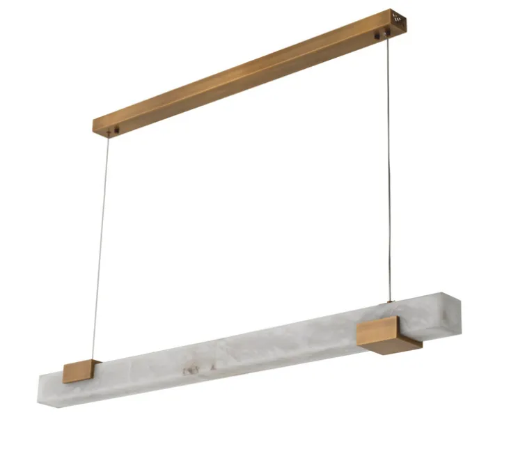 Lustre, Furore, Albâtre, laiton antique, LED, dim, 2700K, 2830 lm, L120cm, H8cm-Eichholtz