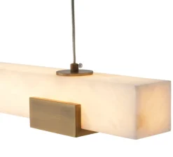 Lustre, Furore, Albâtre, laiton antique, LED, dim, 2700K, 2830 lm, L120cm, H8cm-Eichholtz