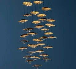 Suspension*Catellani & Smith Lustre, Gold Moon 25, , LED, dim, 2700K, 1575 lm, Ø78cm, H300cm - noir, or, cuivre