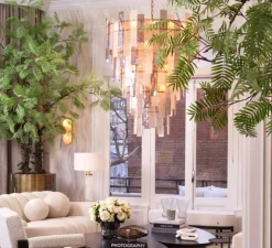 Lustre, Greyson XXL, laiton antique, verre soufflé, Ø114cm, H141cm - Eichholtz