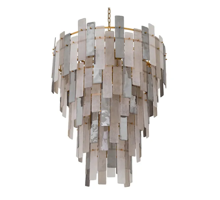 Lustre, Greyson XXL, laiton antique, verre soufflé, Ø114cm, H141cm - Eichholtz