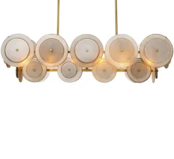 Lustre, Hyde, Verre fumé, laiton vintage, L140cm, H39cm - Eichholtz