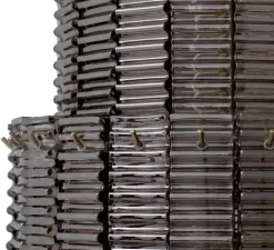 Suspension*Eichholtz Lustre, Imperial, , Ø44cm, H106cm - laiton brossé, verre fumé