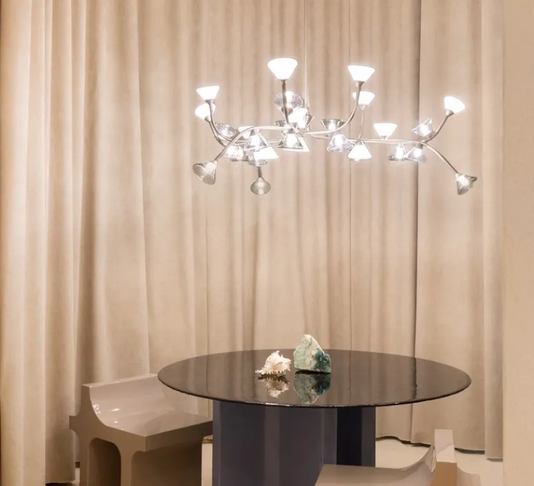 Suspension*Tooy Lustre, Linfa 565.13, , IP40, LED, dim, 2700K, 10500 lm, Ø170cm, H53cm - nickel opaque