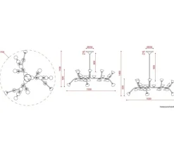 Suspension*Tooy Lustre, Linfa 565.13, , IP40, LED, dim, 2700K, 10500 lm, Ø170cm, H53cm - nickel opaque