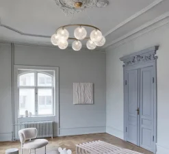 Lustre, Miira 8 Circular, Laiton, transparent, Ø100cm, H20cm - Nuura