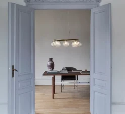 Lustre, Miira 8 Circular, Laiton, transparent, Ø100cm, H20cm - Nuura