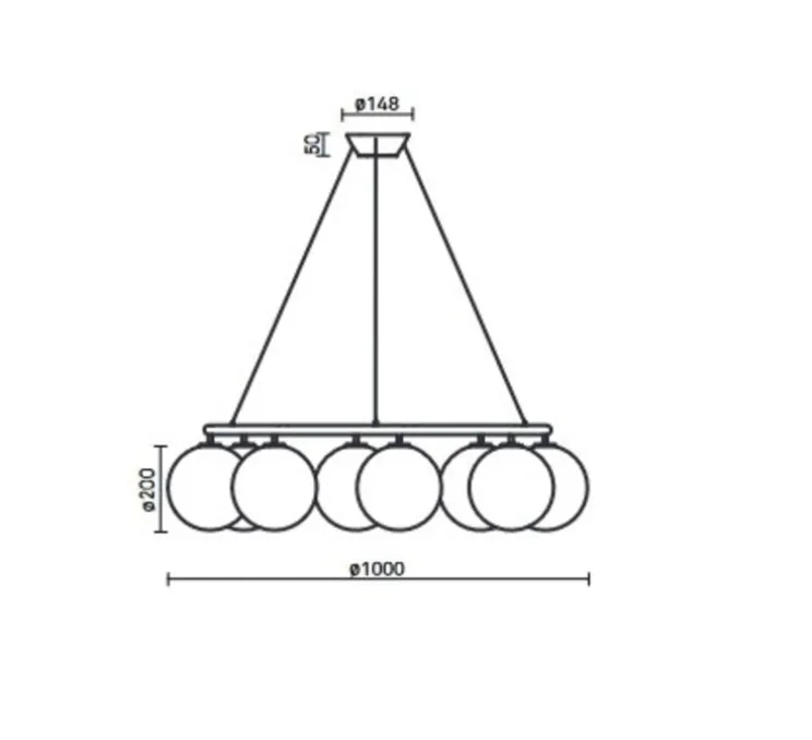 Lustre, Miira 8 Circular, Laiton, transparent, Ø100cm, H20cm - Nuura