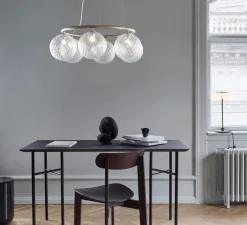 Suspension*Nuura Lustre, Miira 6 Circular, , Ø80cm, H20cm - Laiton, transparent