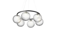Suspension*Nuura Lustre, Miira 6 Circular, , Ø80cm, H20cm - noir, transparent