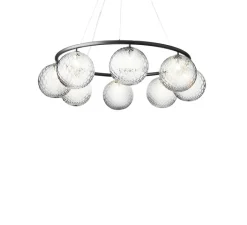 Suspension*Nuura Lustre, Miira 8 Circular, , Ø100cm, H20cm - noir, transparent