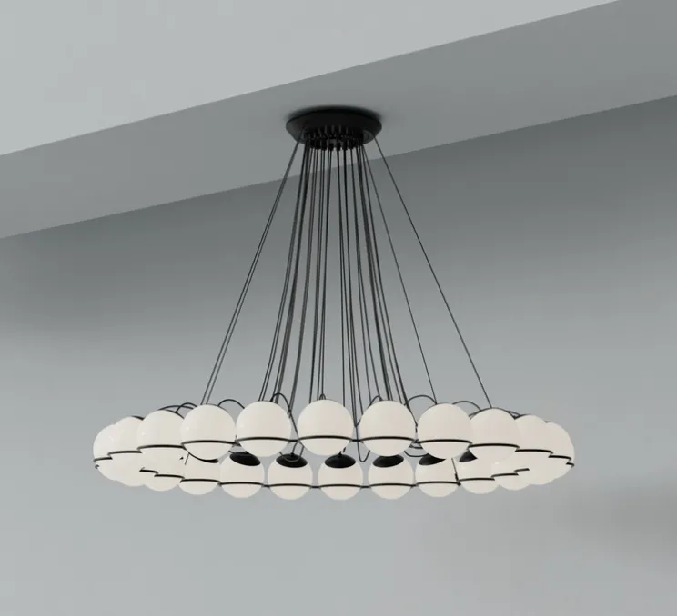 Lustre, Model 2109/24/14, noir, Ø134cm, H160cm - Astep