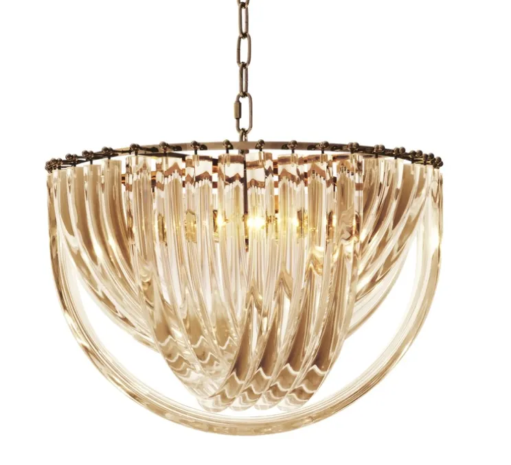 Lustre, Murano, acrylique, laiton, Ø50cm, H33cm - Eichholtz