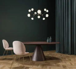 Suspension*Tooy Lustre, NABILA-552.12, IP40, , Ø102cm, H40cm - noir et laiton