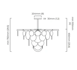 Suspension*CTO lighting Lustre, Nimbus medium, , Ø119cm, H75cm - bronze, verre opalin
