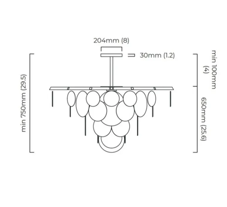 Suspension*CTO lighting Lustre, Nimbus medium, , Ø119cm, H75cm - bronze, verre opalin