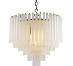 Suspension*Eichholtz Lustre, Nova, , verre dépoli, Ø60cm, H60cm - nickel