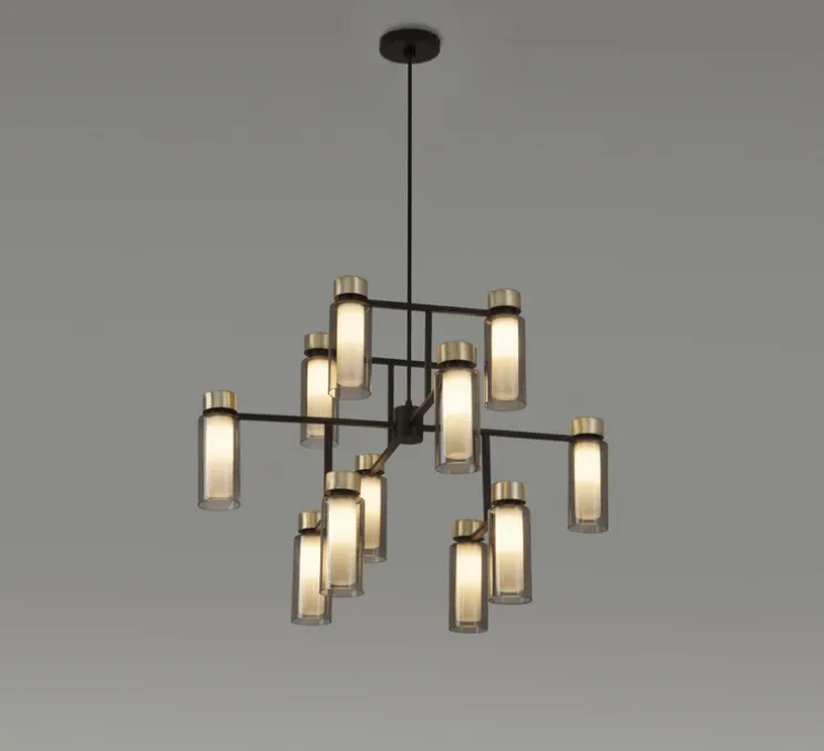 Lustre, Osman-560.12, noir et laiton, L85cm, H60cm - Tooy